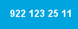 922 123 25 11 922 123 25 11
